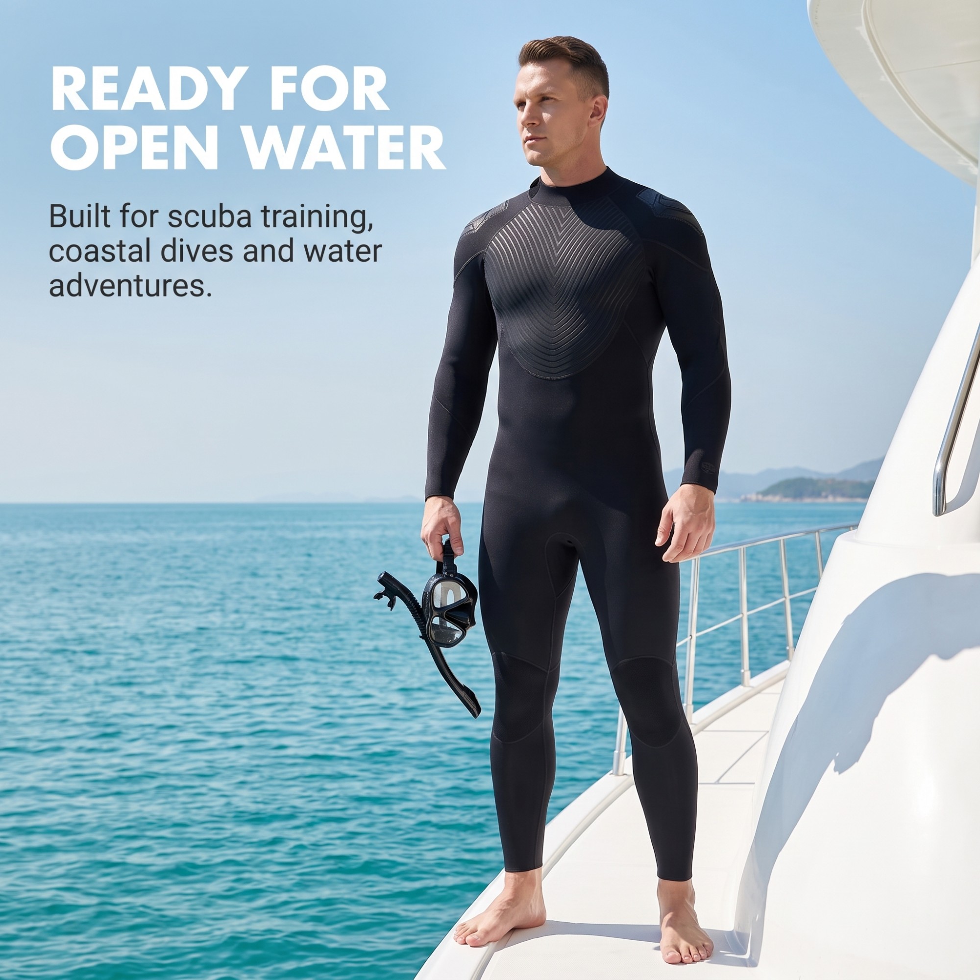 Male Dive Wetsuit Back Zip