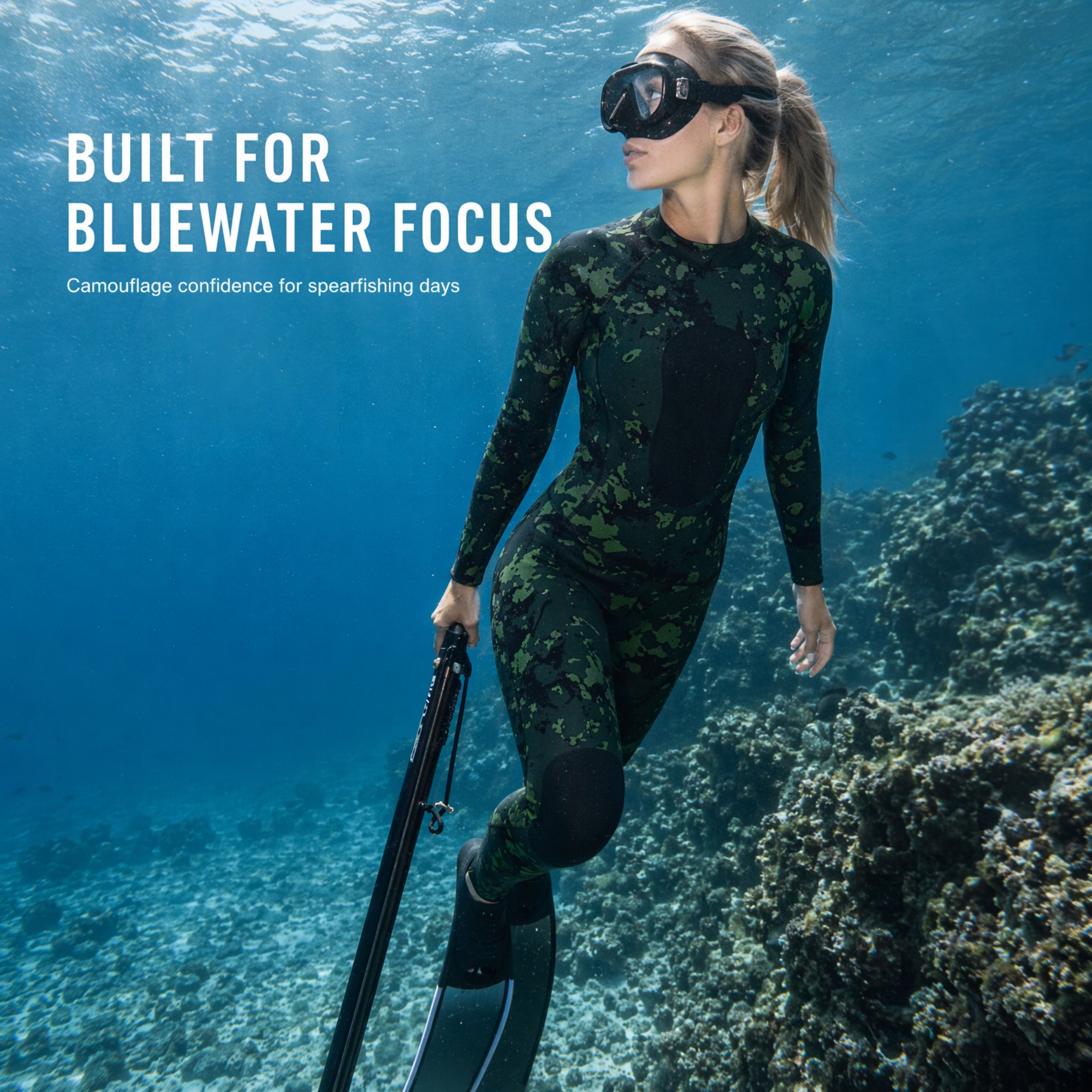 Female Camo Back Zip Wetsuit