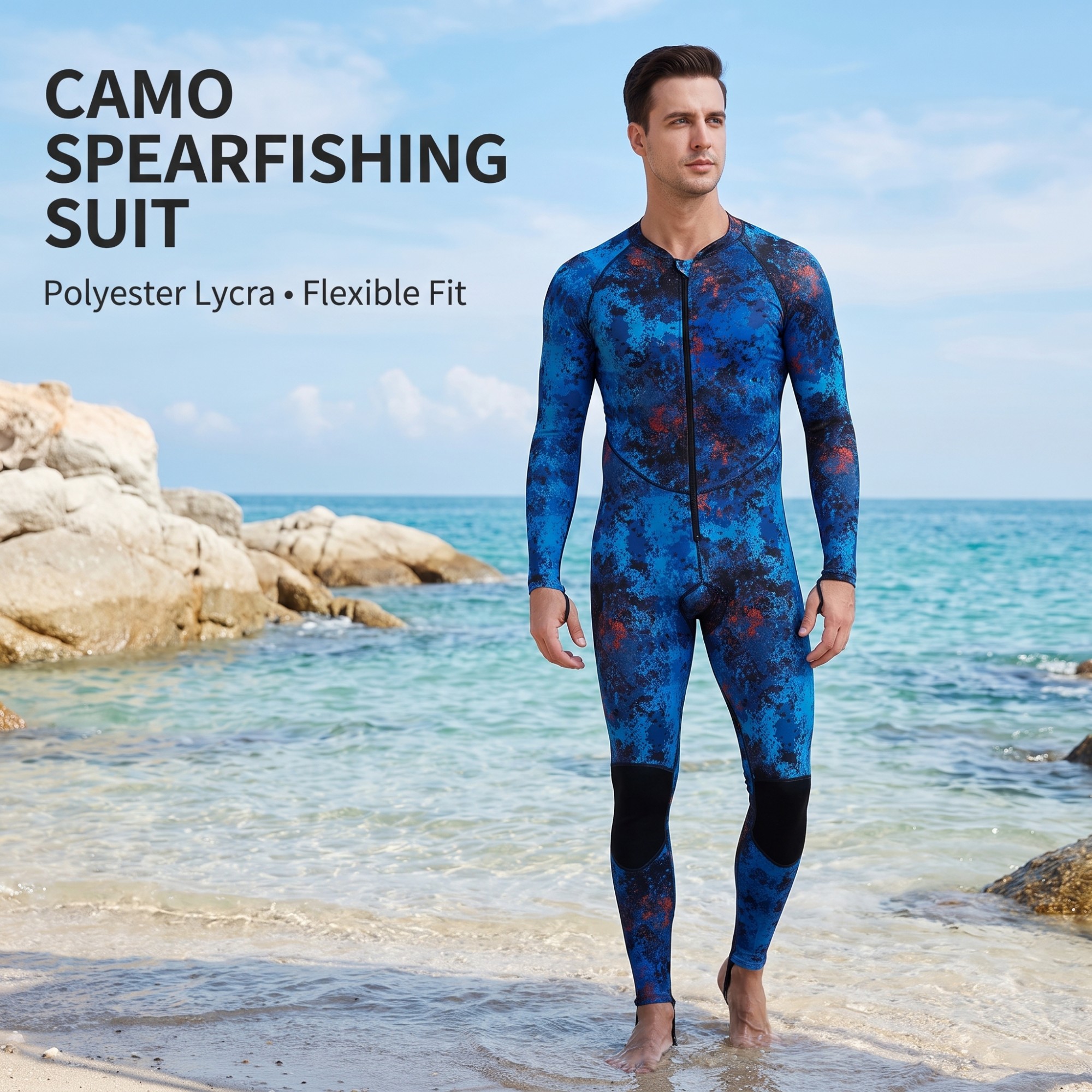 Male Camo Lycra One Piece Suit