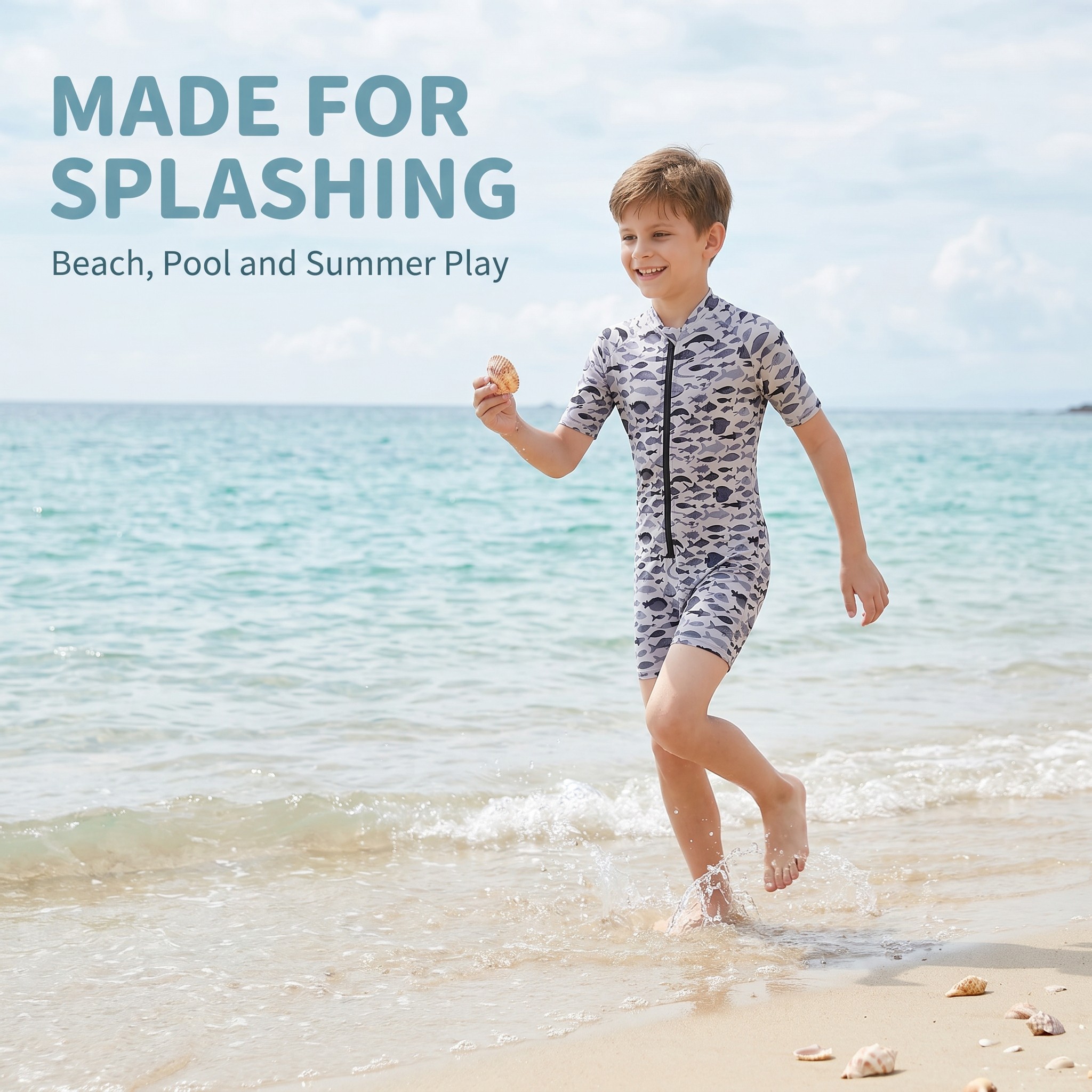 Boys Front Zip Rash Suit