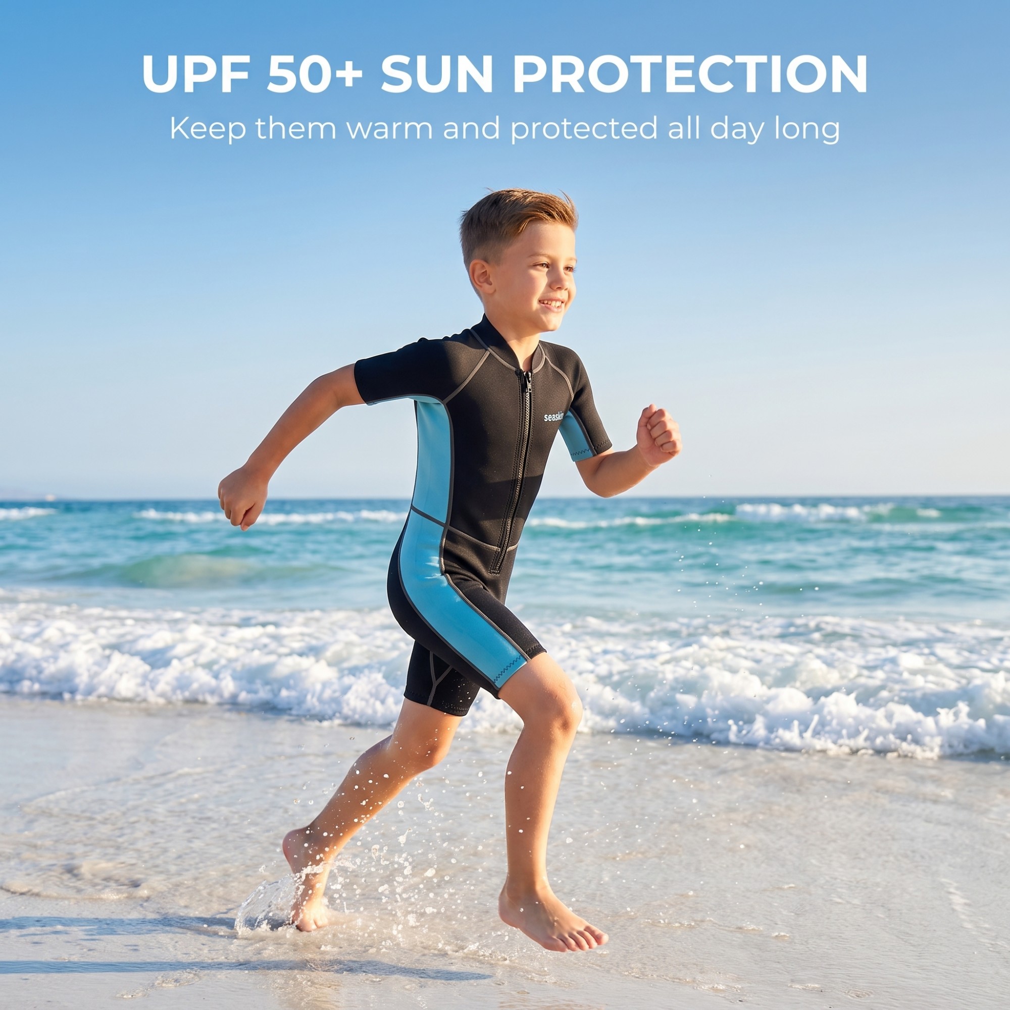 Boys Front Zip Beach Swim Wetsuits